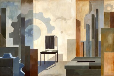 Abstract Gears and Chair Painting