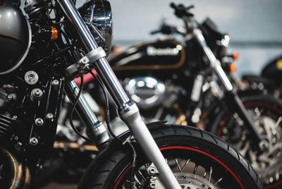 Close-up of Parked Motorcycles