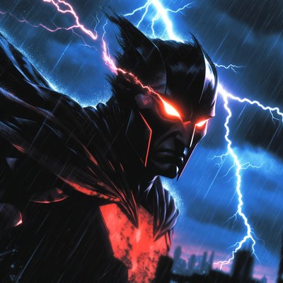 Batman in Lightning Storm