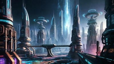 Futuristic Cyberpunk Cityscape