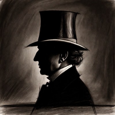 Man in top hat silhouette