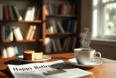 Coffee, Cake, Retirement Newspaper