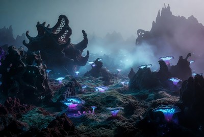 Alien Bioluminescent Landscape