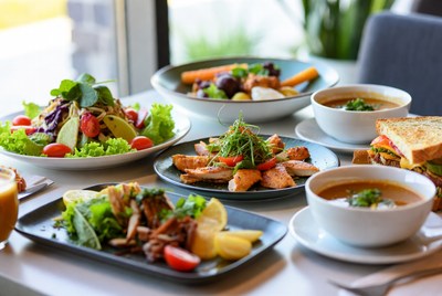 Assortment of Healthy Salads and Meals