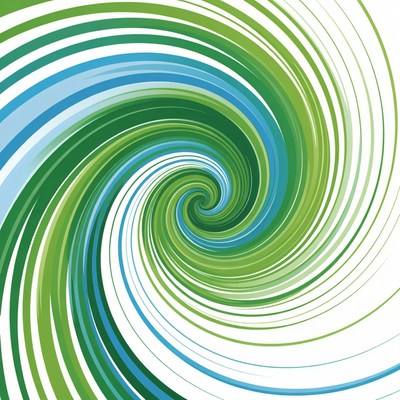 Green Blue Spiral Swirl Pattern