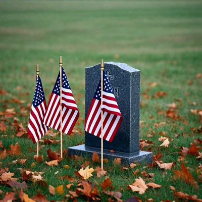 American Flags at Gravesite