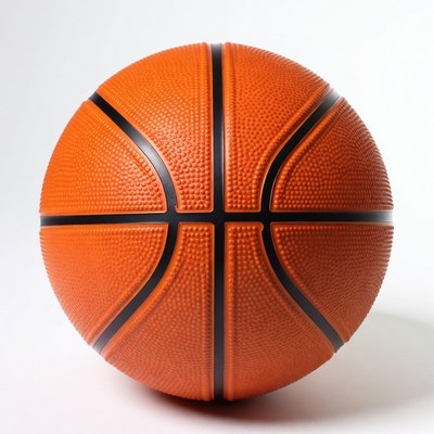 Orange basketball on white background