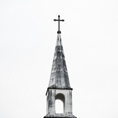 Church Steeple with Black Cross