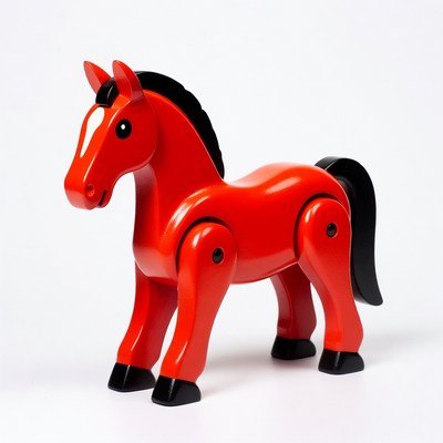 Red wooden toy horse