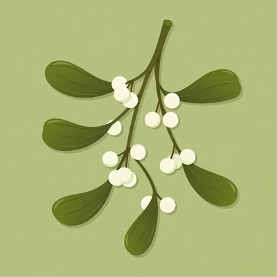 Mistletoe branch illustration
