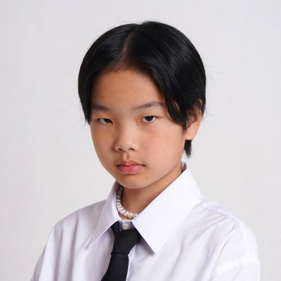 Asian boy in school uniform