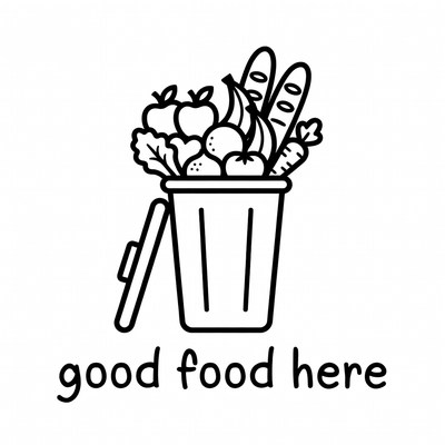 Trash Can Overflowing with Fruits Vegetables