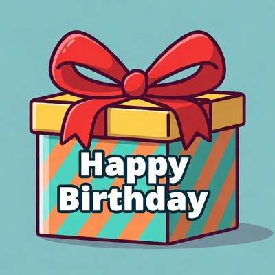 Happy Birthday Gift Box Illustration