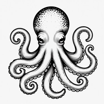 Black Ink Octopus Illustration
