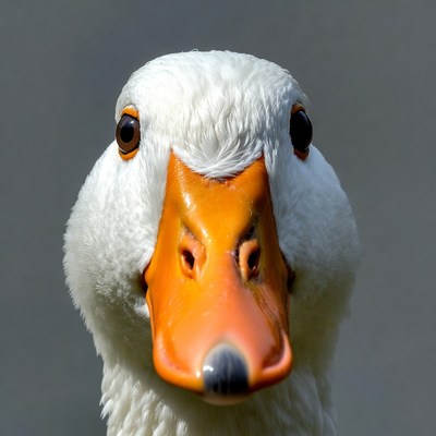 Close-up white duck face