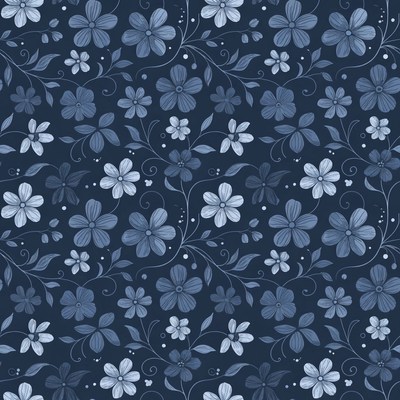 Blue Floral Pattern Illustration