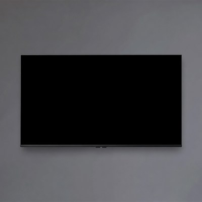 Black TV on Gray Wall