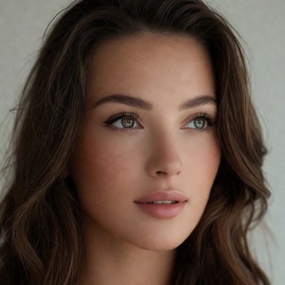 Beautiful woman with brown eyes
