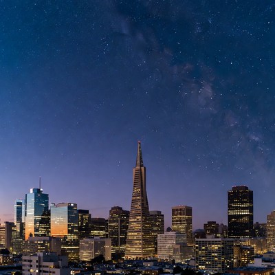 Milky Way over San Francisco skyline