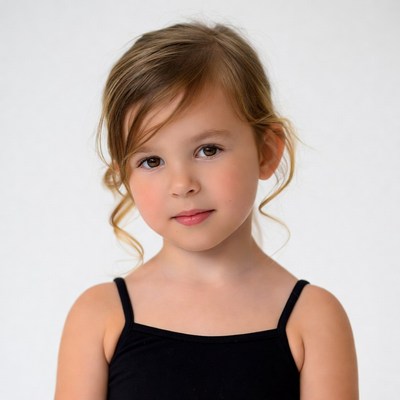 Young girl with curly hair