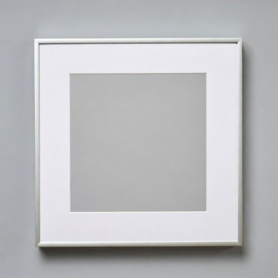 Empty Silver Picture Frame on Gray Wall
