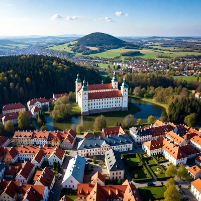 Aerial View of Hradec nad MoravicÃ­ Castle