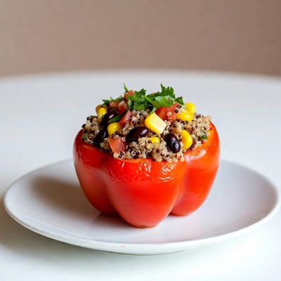 Stuffed Red Bell Pepper with Quinoa