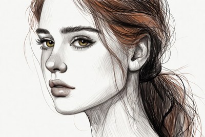 Portrait of woman with red hair