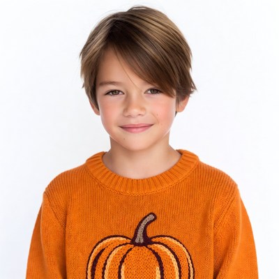 Boy in pumpkin sweater