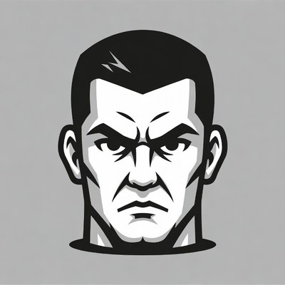 Angry man face illustration
