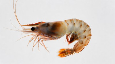 Fresh tiger prawn on white background