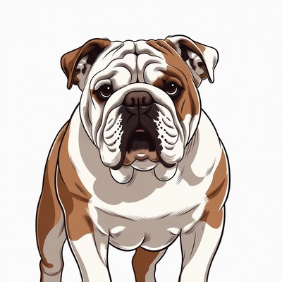 Bulldog illustration on white background