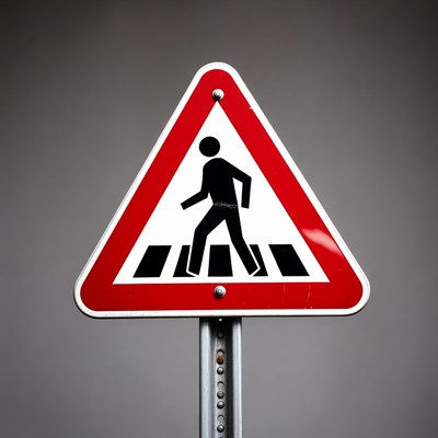Pedestrian Crossing Warning Sign
