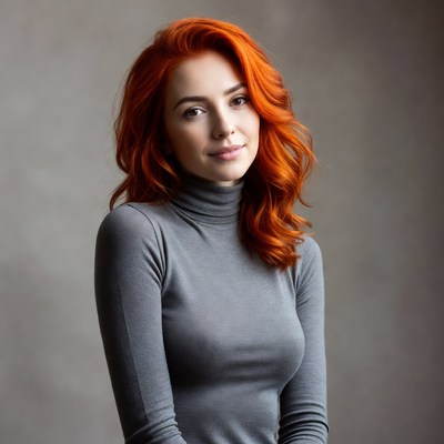 Woman with long red hair