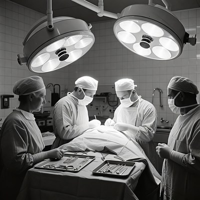 Surgeons Performing Operation in Operating Room