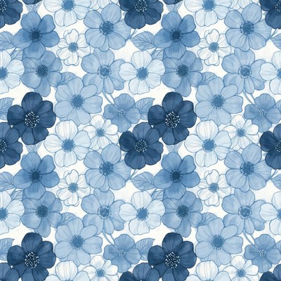 Blue Anemone Flowers Pattern