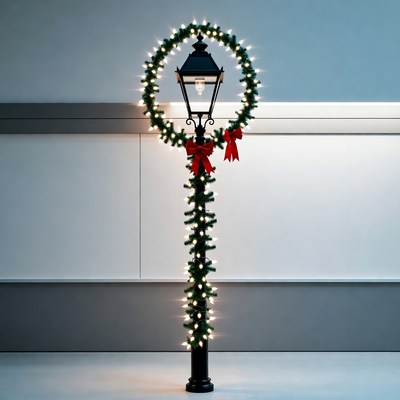 Christmas Wreath Street Lamp