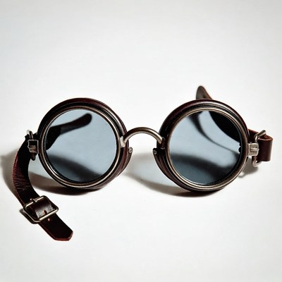 Vintage Round Leather Goggles