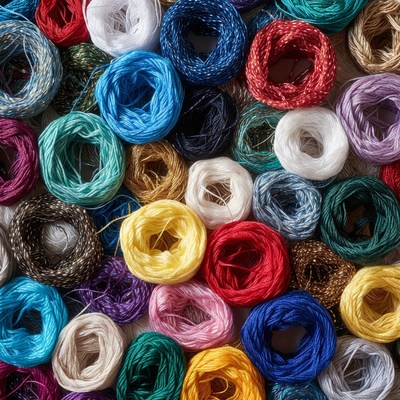 Colorful yarn balls assortment