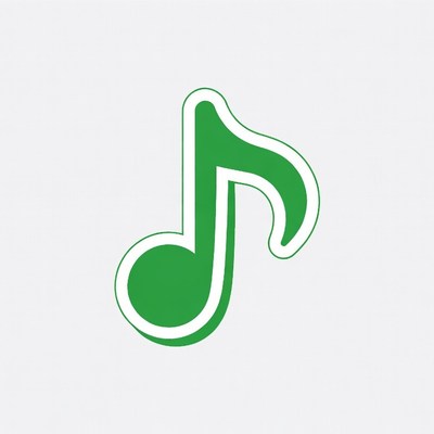 Green Music Note Sticker