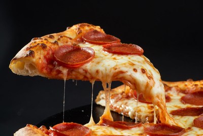 Pepperoni Pizza Slice with Melting Cheese