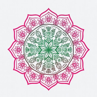 Pink Green Mandala Design