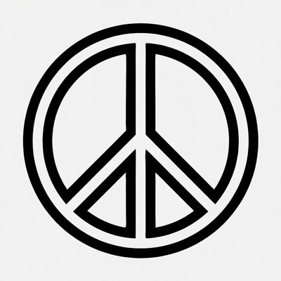 Black Peace Symbol Icon