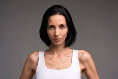 Woman with short black hair