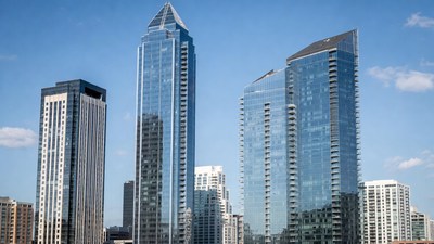 Modern Skyscrapers in City Skyline