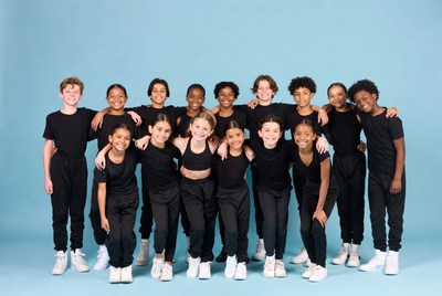 Diverse kids group in black outfits
