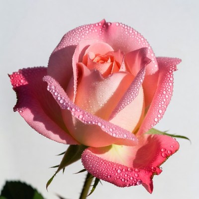 Pink Rose with Dew Drops