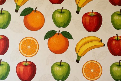 Colorful Fruit Illustration Pattern