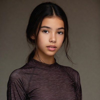 Young Asian girl in maroon top