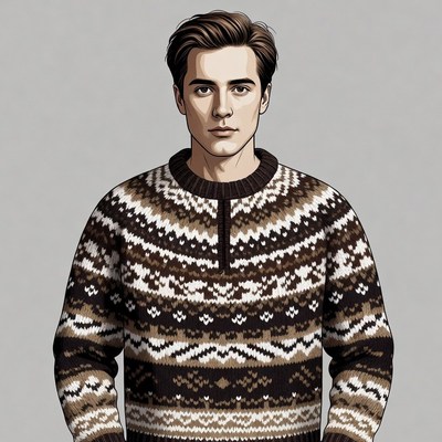 Man wearing Nordic sweater
